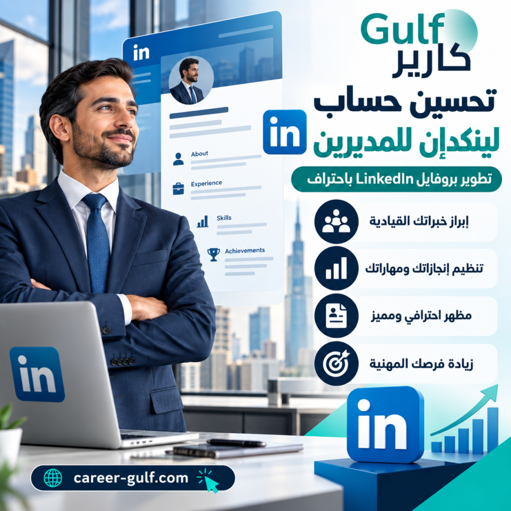 تحسين حساب لينكدإن للمديرين | تطوير بروفايل LinkedIn احترافي