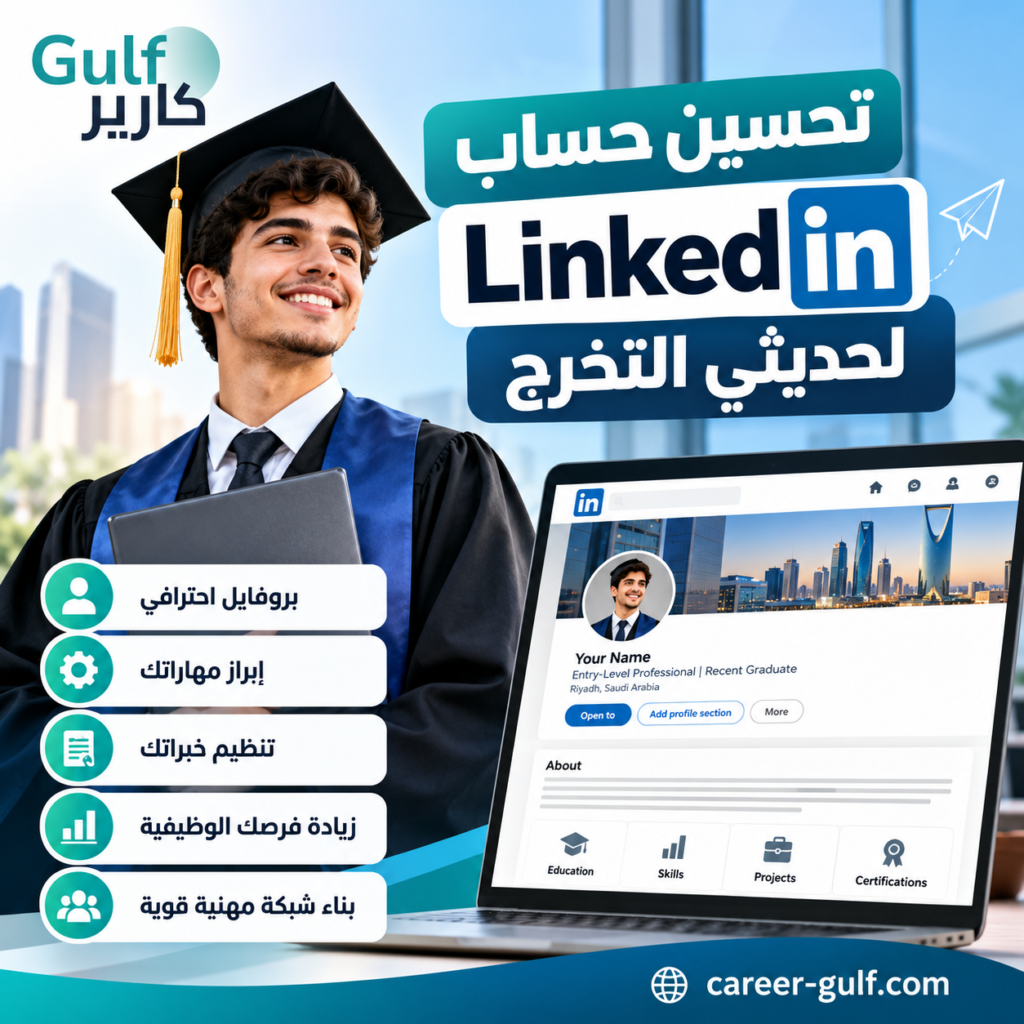 تحسين حساب لينكدإن لحديثي التخرج | تطوير بروفايل LinkedIn احترافي