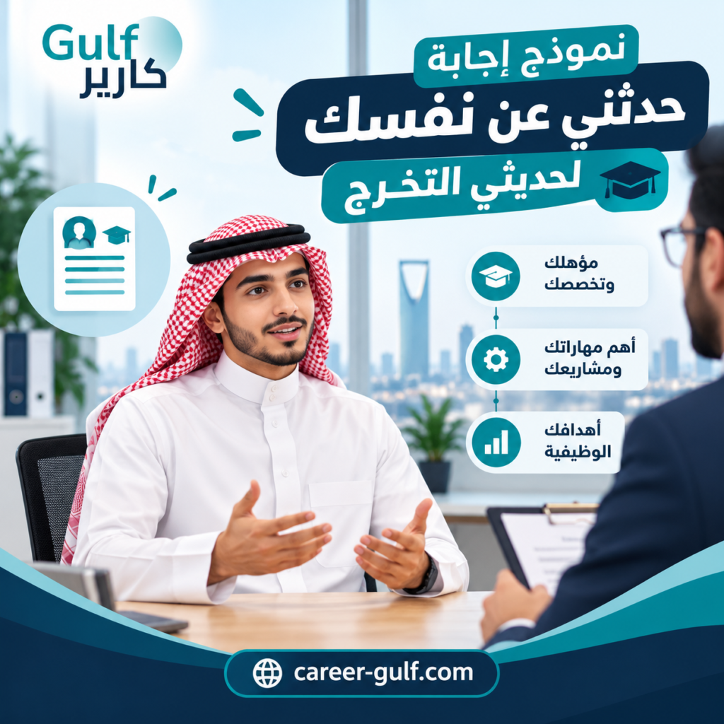 نموذج إجابة حدثني عن نفسك لحديثي التخرج