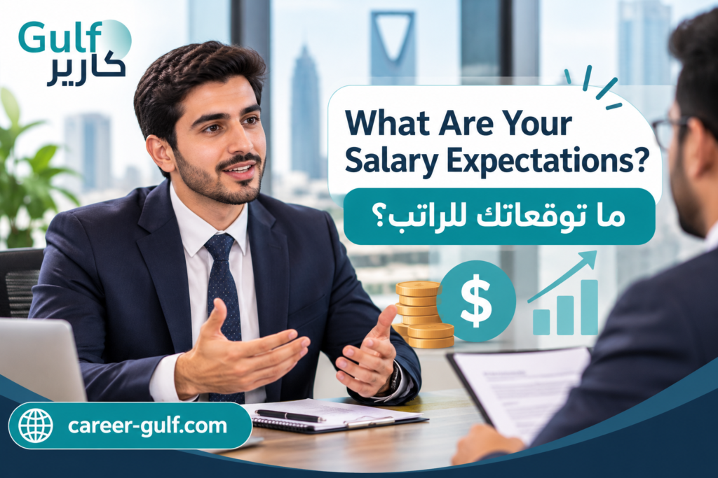 مرشح يناقش توقعاته للراتب مع مسؤول التوظيف خلال مقابلة عمل